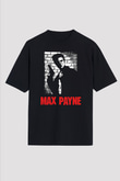 Max Payne Baskılı Unisex Siyah Oversize Tişört - Tshirt