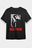 Max Payne Baskılı Unisex Siyah Tişört - Tshirt