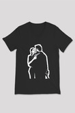 Max Payne Baskılı Unisex Siyah V Yaka Tişört - Tshirt