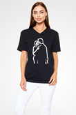 Max Payne Baskılı Unisex Siyah V Yaka Tişört - Tshirt