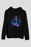 Mega Man Siyah Unisex Hoodie