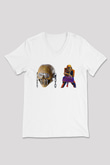 Megadeth Baskılı Beyaz Unisex V Yaka Tişört - Tshirt