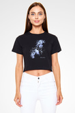 Megadeth Baskılı Siyah Crop Top Kadın Tişört - Tshirt