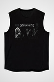 Megadeth Baskılı Unisex Siyah Kolsuz Tişört - Tshirt