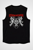 Megadeth Baskılı Unisex Siyah Kolsuz Tişört - Tshirt