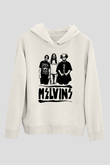 Melvins Baskılı Beyaz Unisex Kapüşonlu Sweatshirt