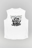 Melvins Baskılı Beyaz Unisex Kolsuz Tişört - Tshirt