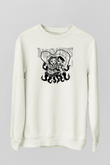 Melvins Baskılı Beyaz Unisex Sweatshirt