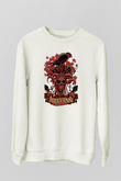 Melvins Baskılı Beyaz Unisex Sweatshirt