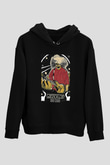 Melvins Baskılı Unisex Siyah Kapüşonlu Sweatshirt