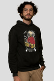 Melvins Baskılı Unisex Siyah Kapüşonlu Sweatshirt