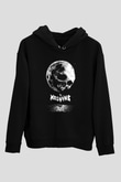Melvins Baskılı Unisex Siyah Kapüşonlu Sweatshirt
