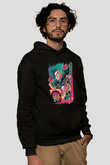 Melvins Baskılı Unisex Siyah Kapüşonlu Sweatshirt