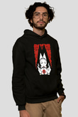 Melvins Baskılı Unisex Siyah Kapüşonlu Sweatshirt