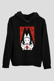 Melvins Baskılı Unisex Siyah Kapüşonlu Sweatshirt