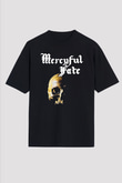 Mercyful Fate Baskılı Unisex Siyah Oversize Tişört - Tshirt