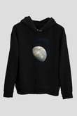 Merkür Fotoğraf Baskılı Unisex Siyah Kapüşonlu Sweatshirt