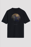 Merkür Gezegen Baskılı Unisex Oversize Tişört - Tshirt
