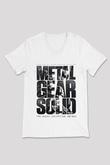 Metal Gear Solid Beyaz Unisex V Yaka Tişört T-Shirt