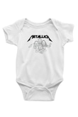 Metallica Baskılı Beyaz Unisex Bebek Body - Zıbın