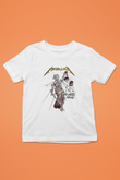 Metallica Baskılı Beyaz Unisex Beyaz Çocuk Tişört - Tshirt