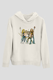 Metallica Baskılı Beyaz Unisex Kapüşonlu Sweatshirt