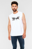 Metallica Baskılı Beyaz Unisex Kolsuz Tişört - Tshirt