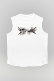 Metallica Baskılı Beyaz Unisex Kolsuz Tişört - Tshirt