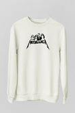 Metallica Baskılı Beyaz Unisex Sweatshirt