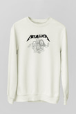 Metallica Baskılı Beyaz Unisex Sweatshirt