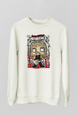 Metallica  Baskılı Unisex Beyaz Sweatshirt