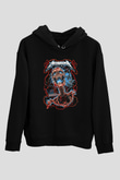Metallica Baskılı Unisex Siyah Kapüşonlu Sweatshirt