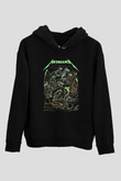 Metallica Baskılı Unisex Siyah Kapüşonlu Sweatshirt