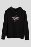 Metallica Baskılı Unisex Siyah Kapüşonlu Sweatshirt