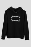 Metallica Baskılı Unisex Siyah Kapüşonlu Sweatshirt
