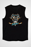 Metallica Baskılı Unisex Siyah Kolsuz Tişört - Tshirt