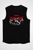 Metallica Baskılı Unisex Siyah Kolsuz Tişört - Tshirt