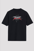 Metallica Baskılı Unisex Siyah Oversize Tişört - Tshirt