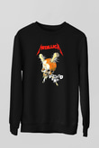Metallica Baskılı Unisex Siyah Sweatshirt