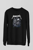 Metallica Baskılı Unisex Siyah Sweatshirt