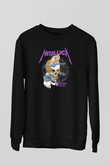 Metallica Baskılı Unisex Siyah Sweatshirt