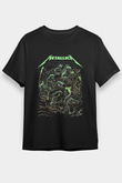 Metallica Baskılı Unisex Siyah Tişört - Tshirt