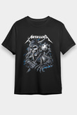 Metallica Baskılı Unisex Siyah Tişört - Tshirt