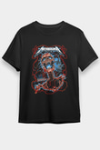 Metallica Baskılı Unisex Siyah Tişört - Tshirt