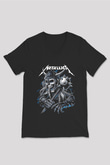 Metallica Baskılı Unisex Siyah V Yaka Tişört - Tshirt