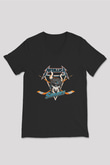 Metallica Baskılı Unisex Siyah V Yaka Tişört - Tshirt