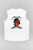Metallica Beyaz Unisex Kolsuz Tişört