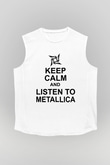 Metallica Beyaz Unisex Kolsuz Tişört