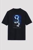 Metamfetamin Molekül Neon Baskılı Unisex Oversize Tişört - Tshirt