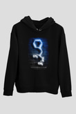 Metamfetamin Molekül Neon Baskılı Unisex Siyah Kapüşonlu Sweatshirt